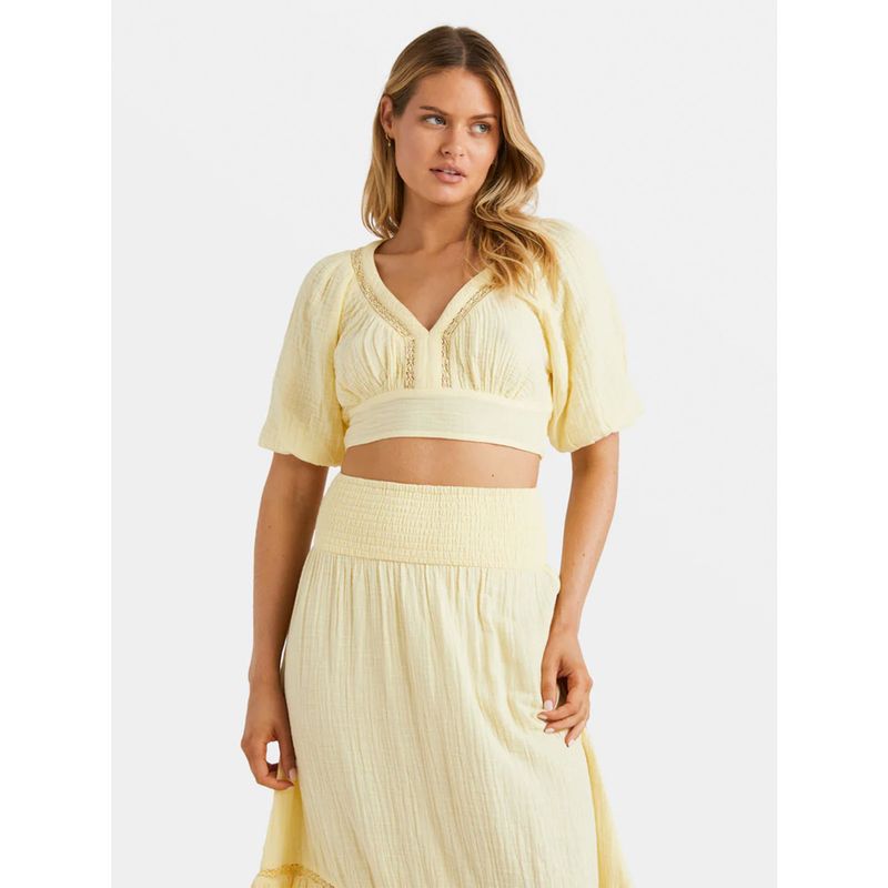 BILLABONG - Blusa Mujer In The Palms Top Amarillo BILLABONG