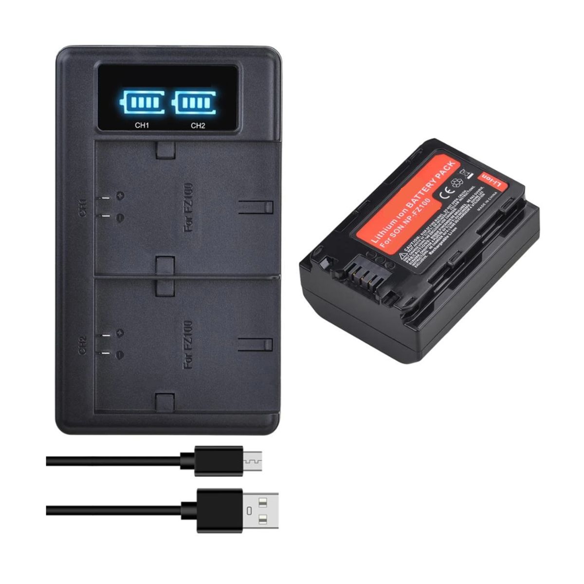 GENERICO - BATERÍA NP-FZ100 + CARGADOR DOBLE BC-QZ1 ALTERNATIVO SONY