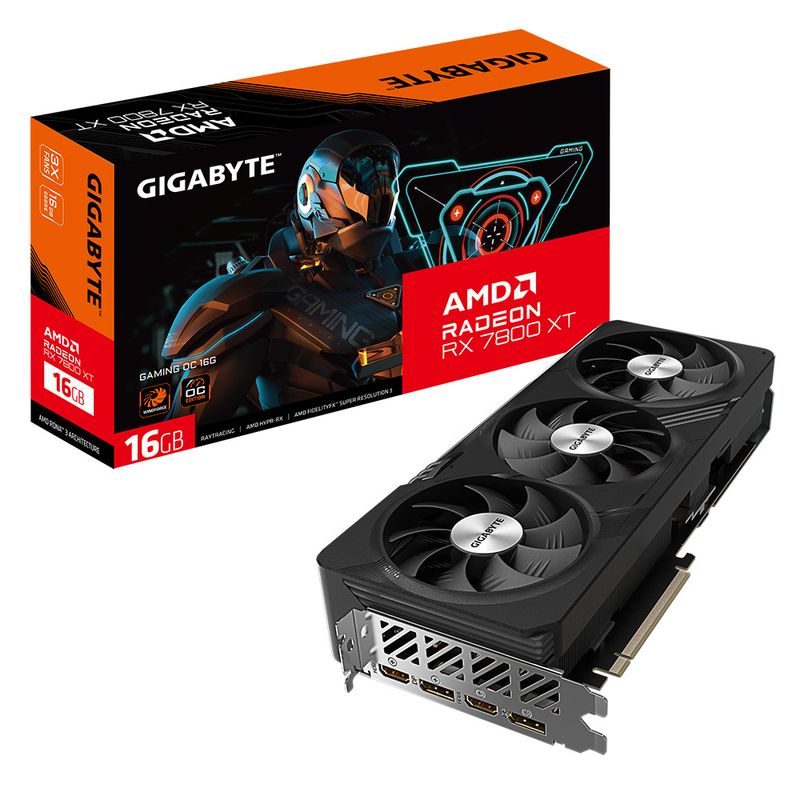 GIGABYTE - Tarjeta de Video Gigabyte AMD Radeon RX 7800 XT GAMING OC 16G
