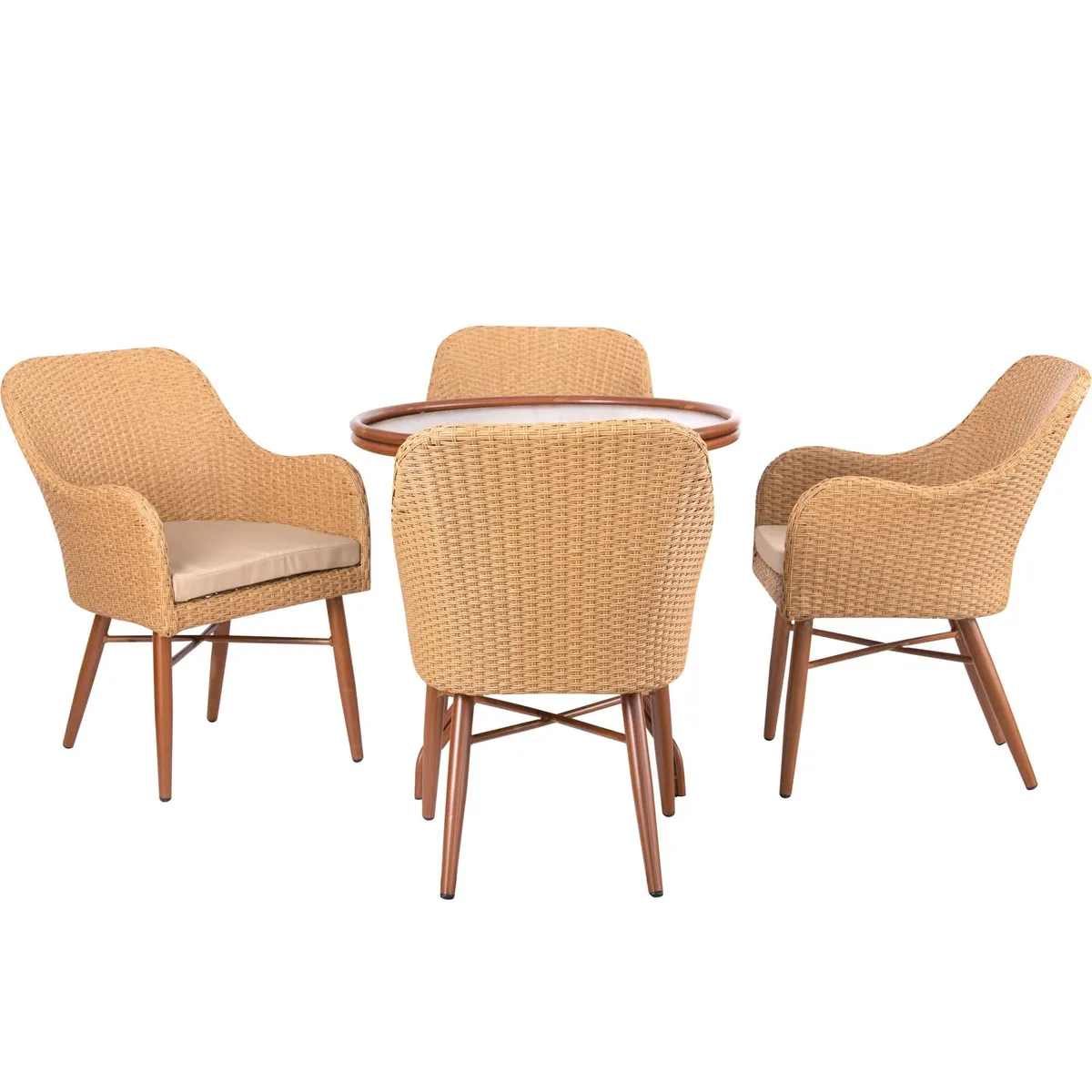 WHITE MARKET - Set de comedor de terraza 4 personas