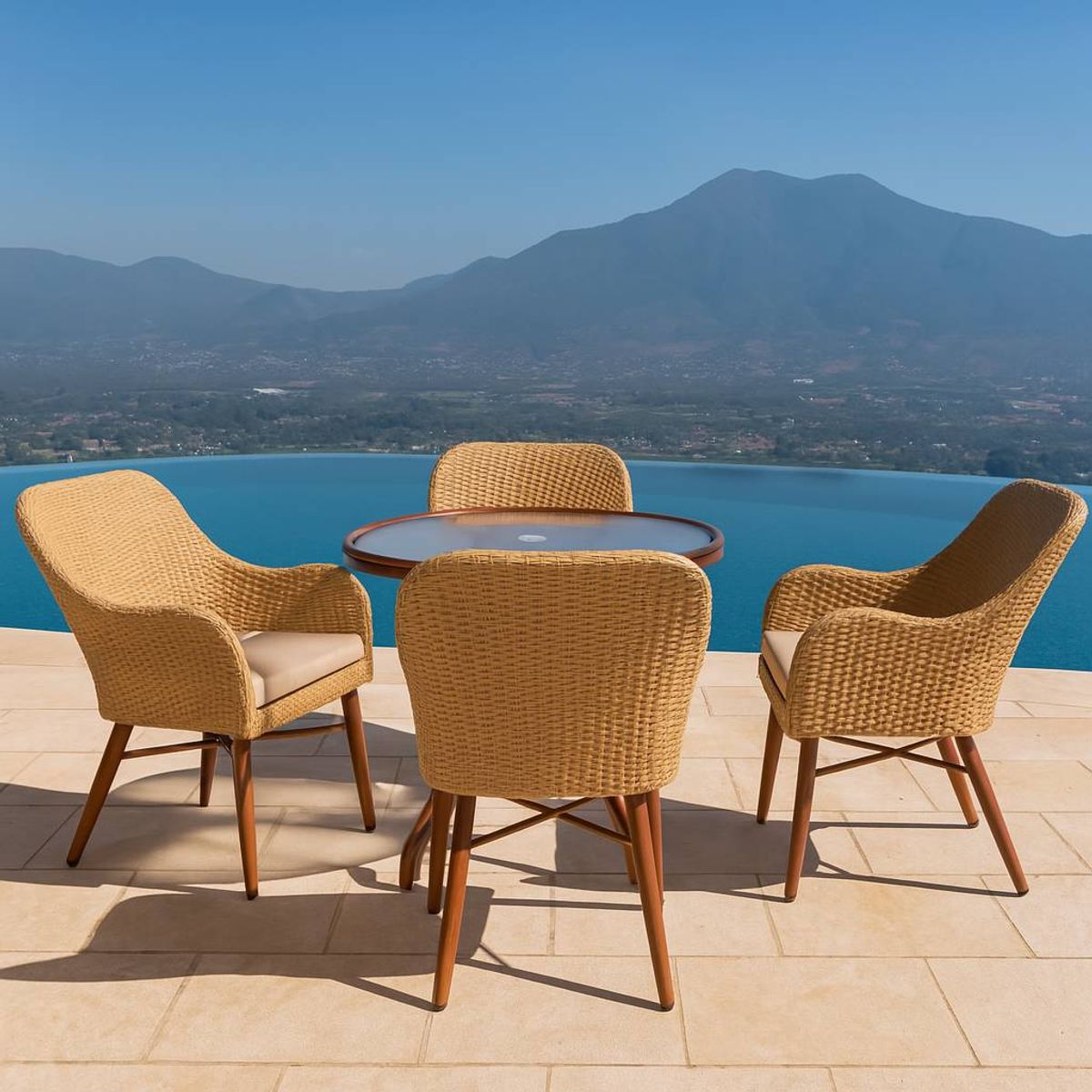 WHITE MARKET - Set de comedor de terraza 4 personas