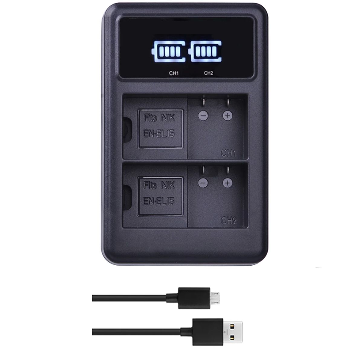 GENERICO - 3 BATERÍA EN-EL15 + CARGADOR DOBLE MH-25 ALTERNATIVO NIKON