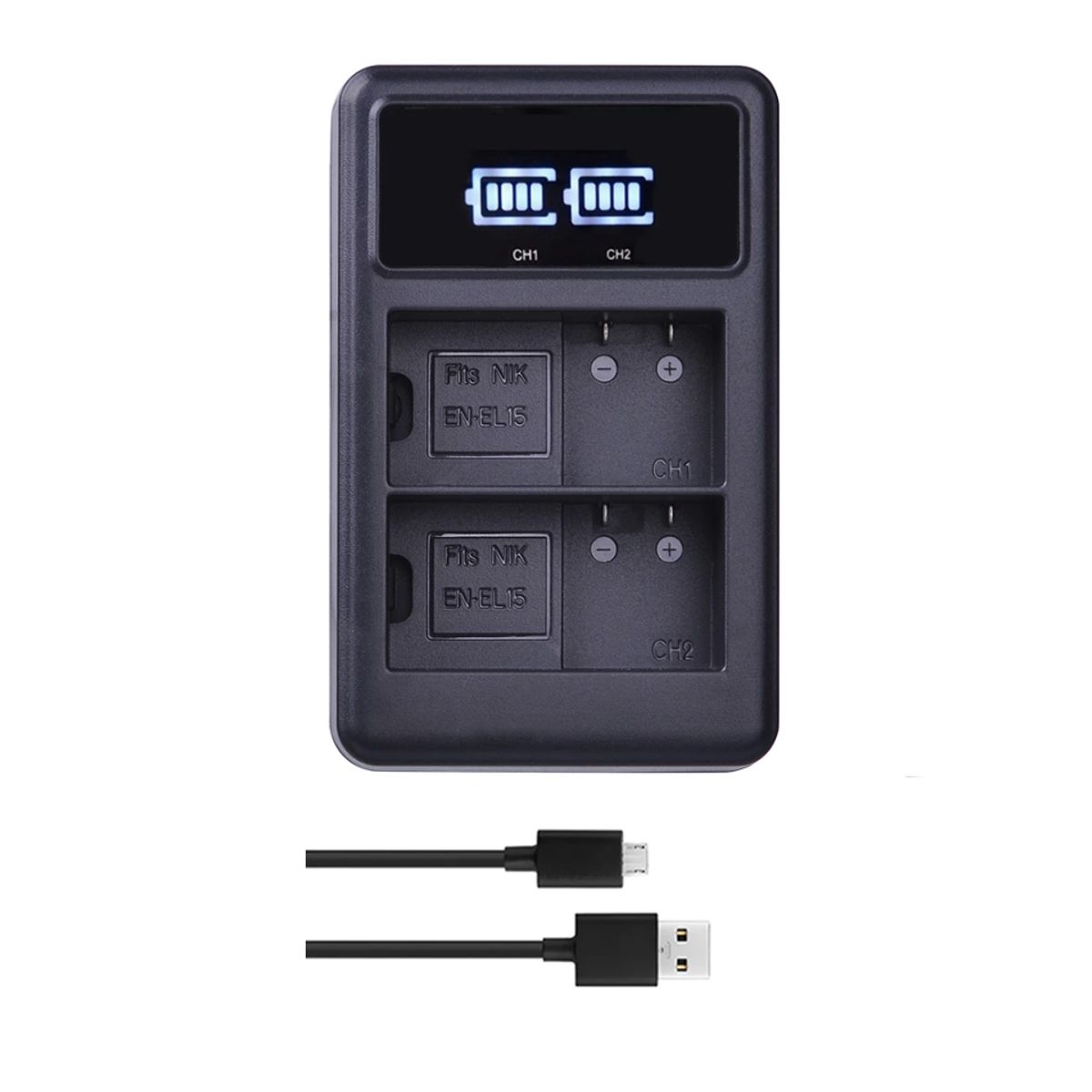 GENERICO - 3 BATERÍA EN-EL15 + CARGADOR DOBLE MH-25 ALTERNATIVO NIKON