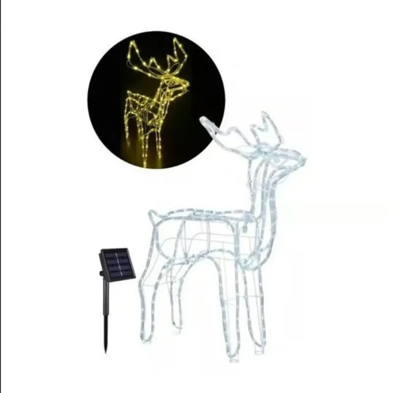 GENERICO - Reno Navideño Luz Led Solar Decorativo 90cm Amarillo