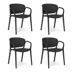 ASIMETRIKA - Set 4 Sillas CENTINA - Negro