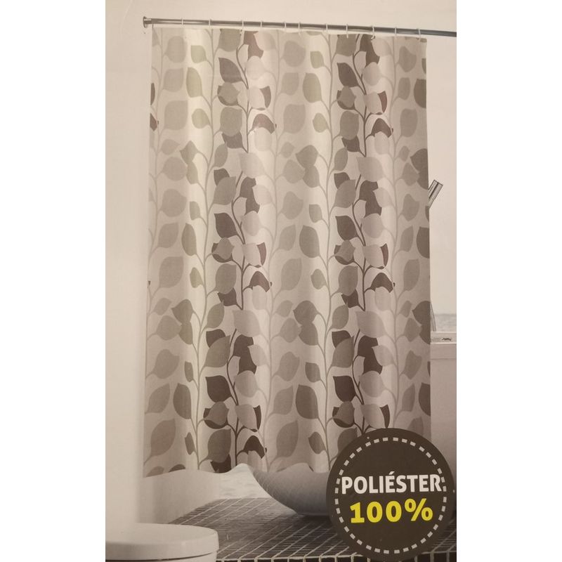 GENERICO - CORTINA PARA DUCHA - TELA POLIESTER  180 X 180 CM - HOJAS