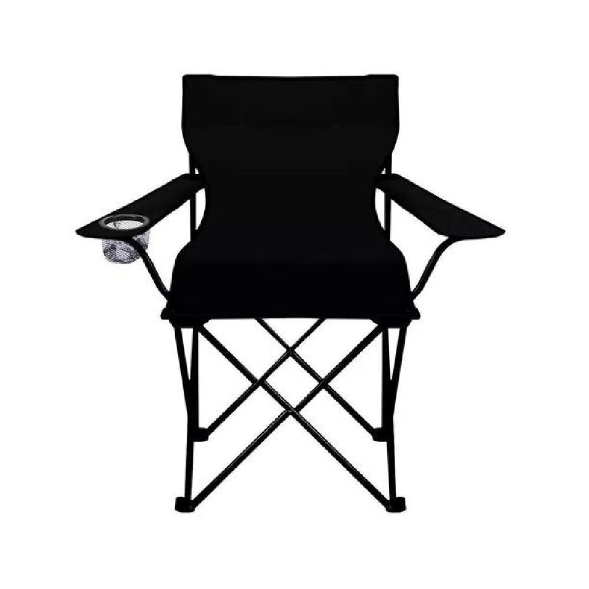 GENERICO - Silla plegable con porta vaso color negro
