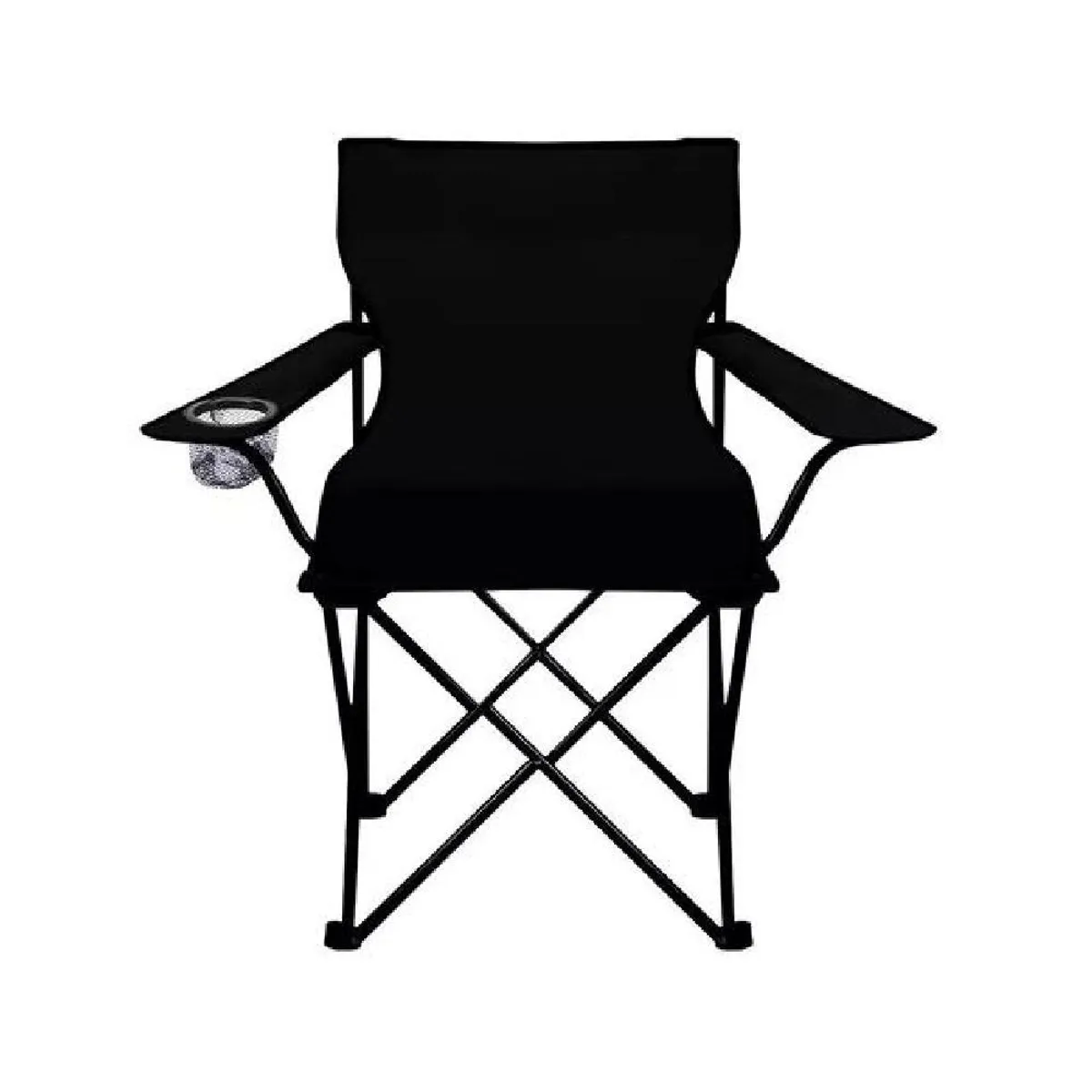 GENERICO - Silla plegable con porta vaso color negro