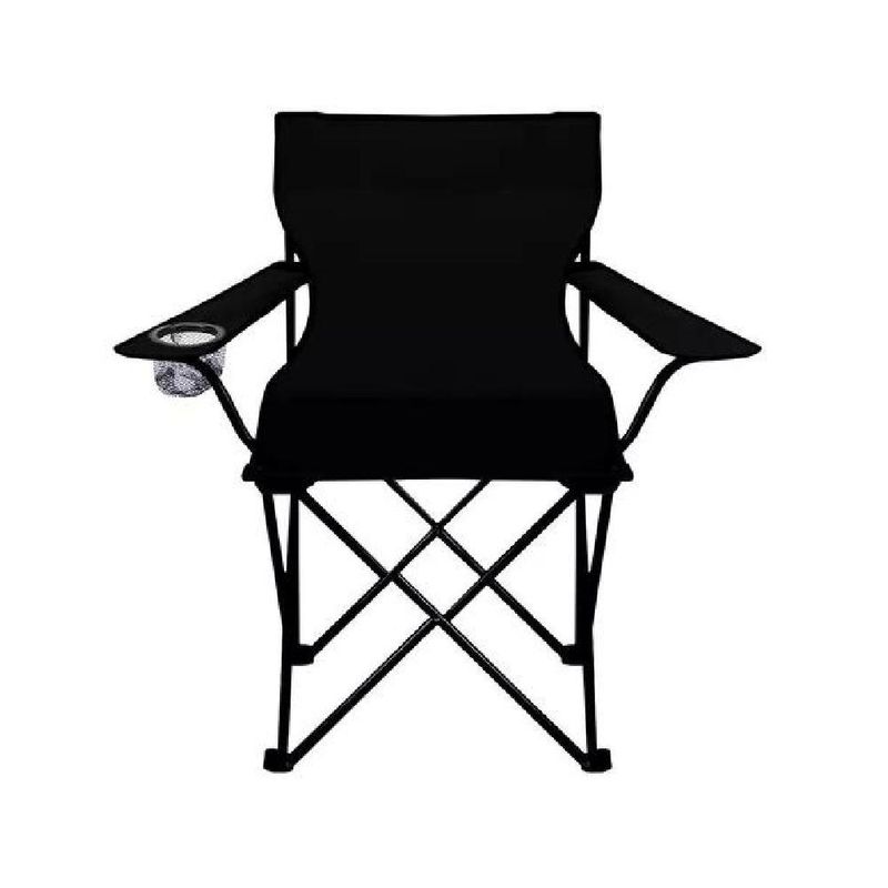 GENERICO - Silla plegable con porta vaso color negro