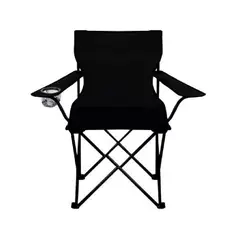 GENERICO - Silla plegable con porta vaso color negro