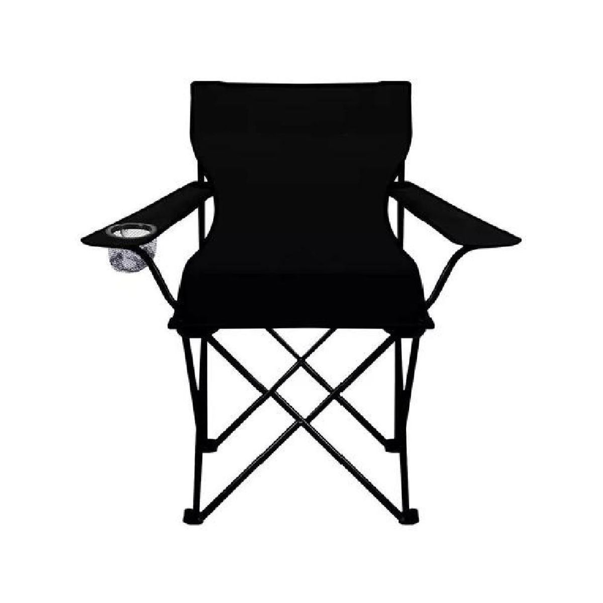 GENERICO - Silla plegable con porta vaso color negro