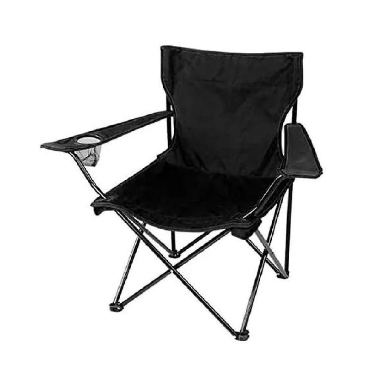 GENERICO - Silla plegable con porta vaso color negro