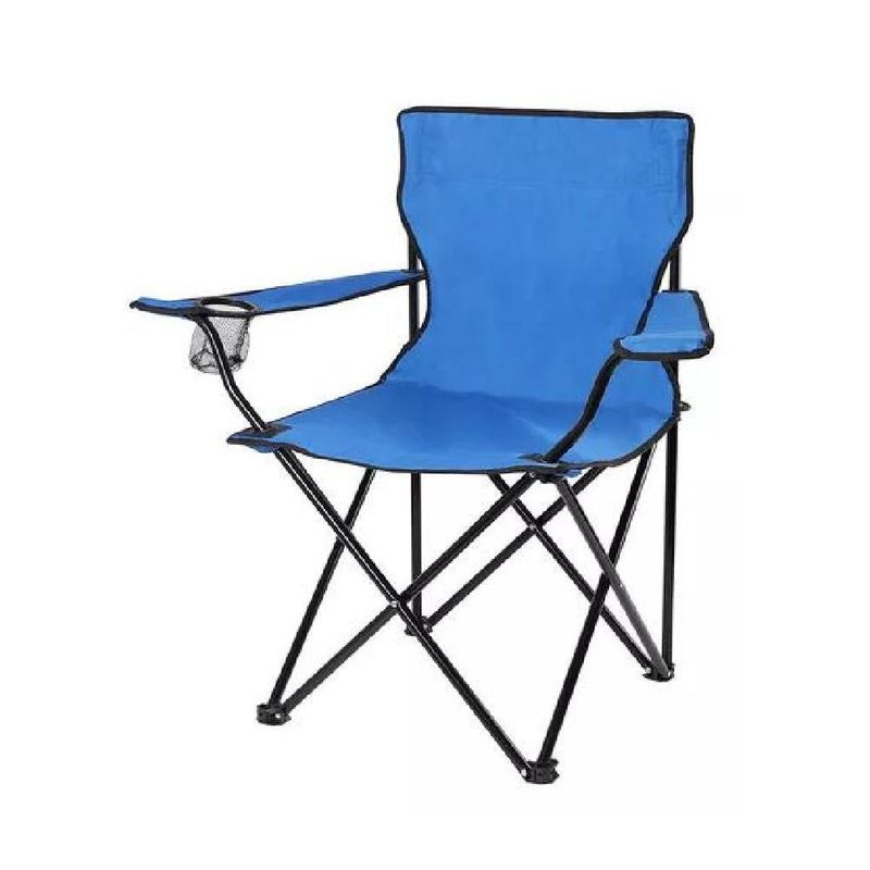 GENERICO - Silla plegable con porta vaso color celeste