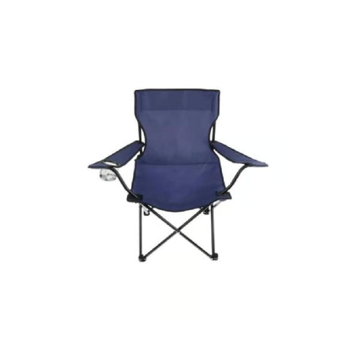 GENERICO - Silla plegable de playa camping con bolso de porta vasos azul