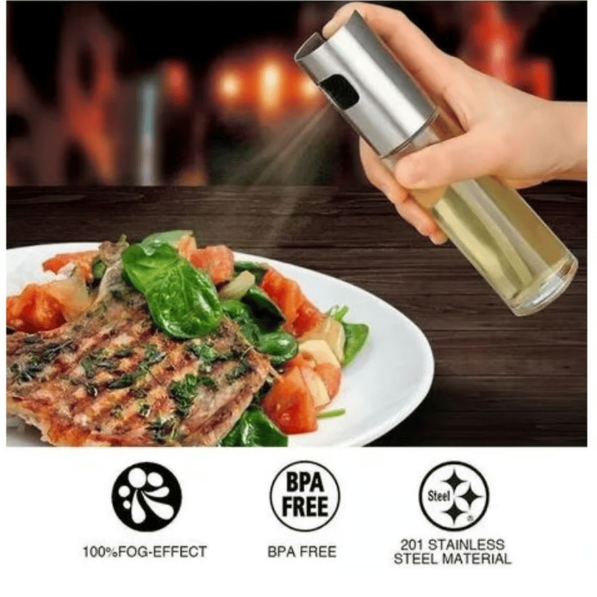 GENERICO - Dispensador Spray Aceite Y Vinagre Rociador Aceitero 100ml