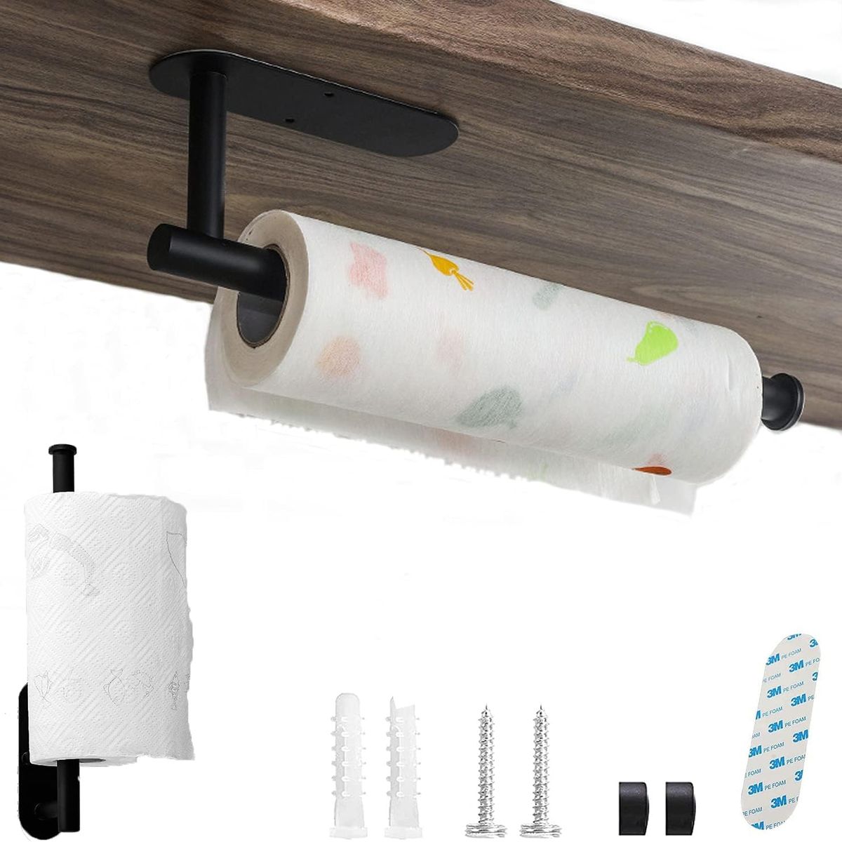 KUANGYE - Porta Confort Papel Higiénico Acero Inoxidable Negro Mate