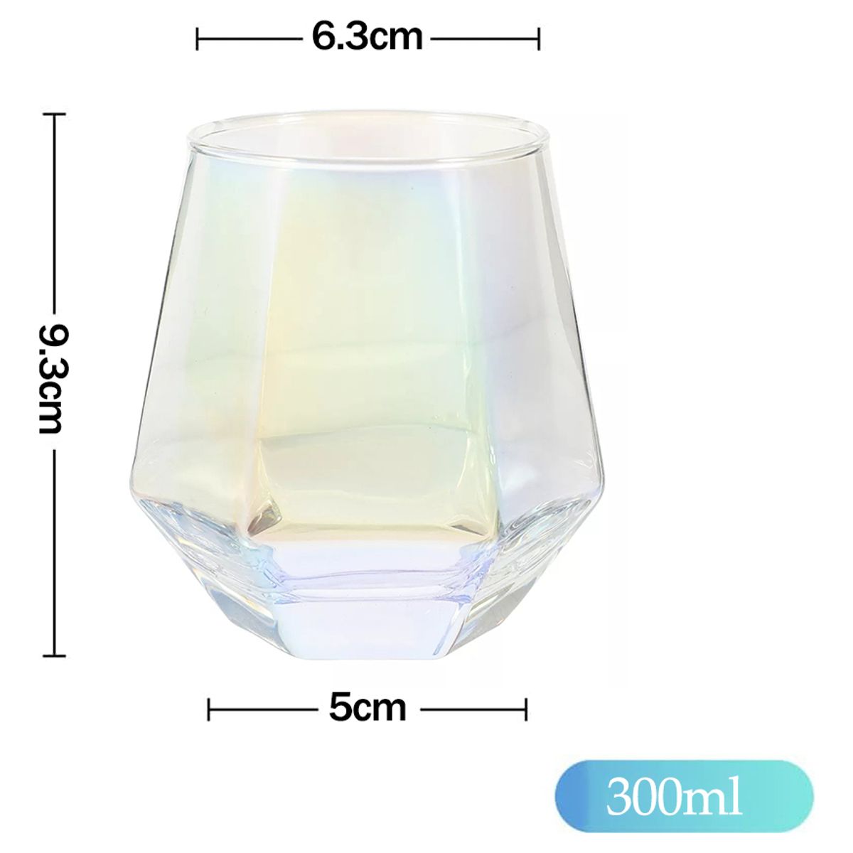 GENERICO - Taza Para Beber Con Diamantes De Color De Cristal Hexagonal