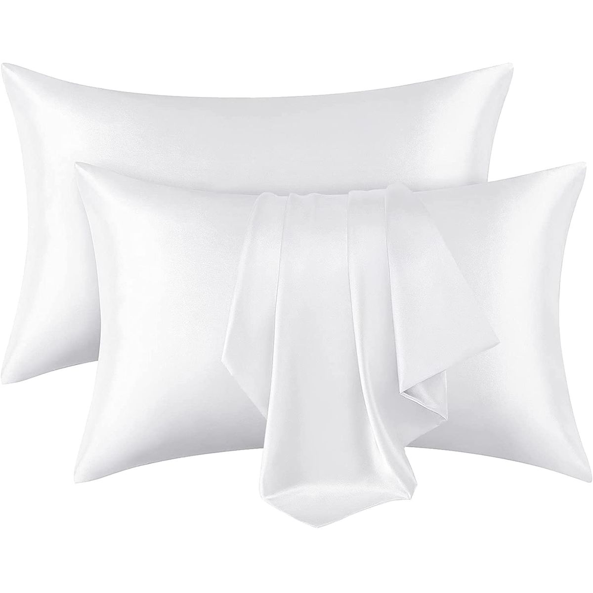 KUANGYE - Funda Blanca Almohada 600 Hilos Seda Satén 100% / Full