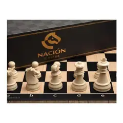 GENERICO - Tablero de ajedrez profesional tipo madera con set ABS