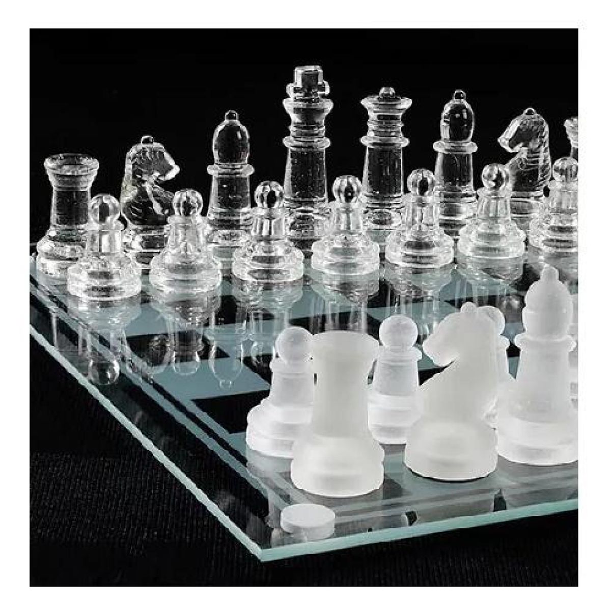 GENERICO - Ajedrez de cristal calidad 26x26 cm juego de mesa lujo