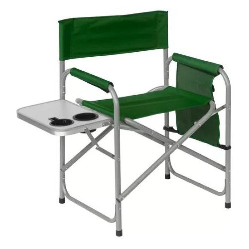 GENERICO - Silla plegable de camping con mesita verde