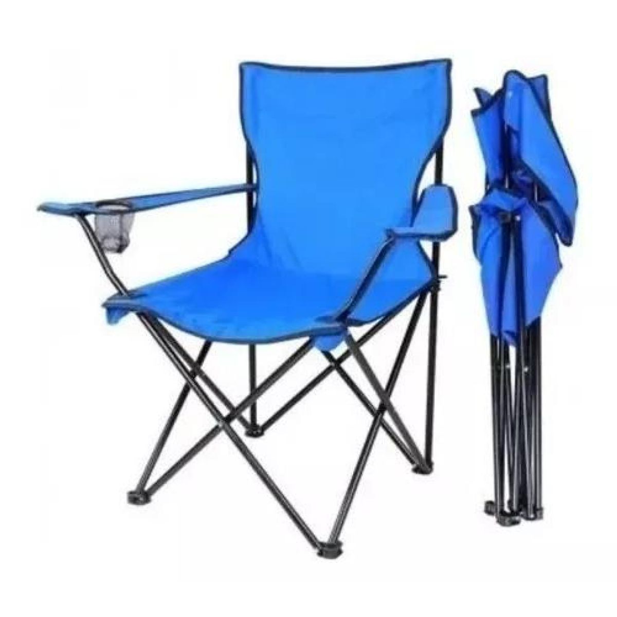 GENERICO - Silla plegable de camping para picnic y playa azul