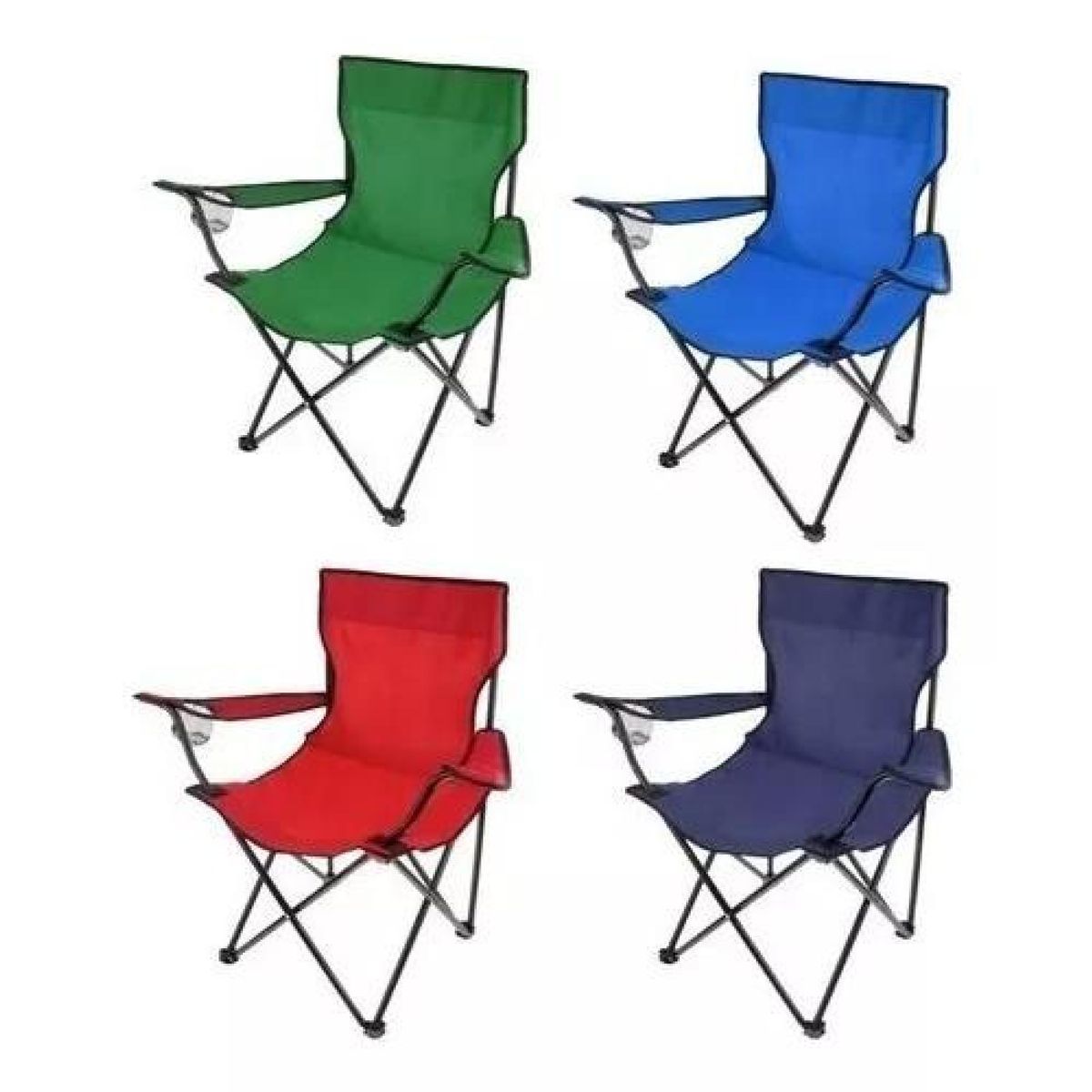 GENERICO - Silla plegable de camping para picnic y playa roja