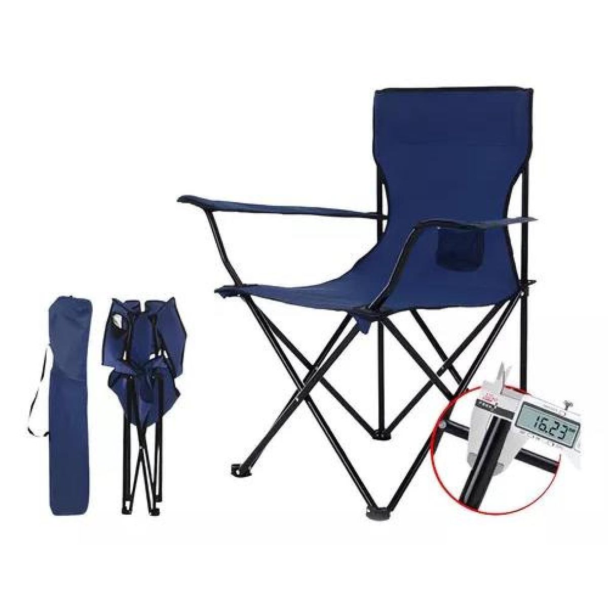 GENERICO - Silla plegable de camping para picnic y playa azul oscuro