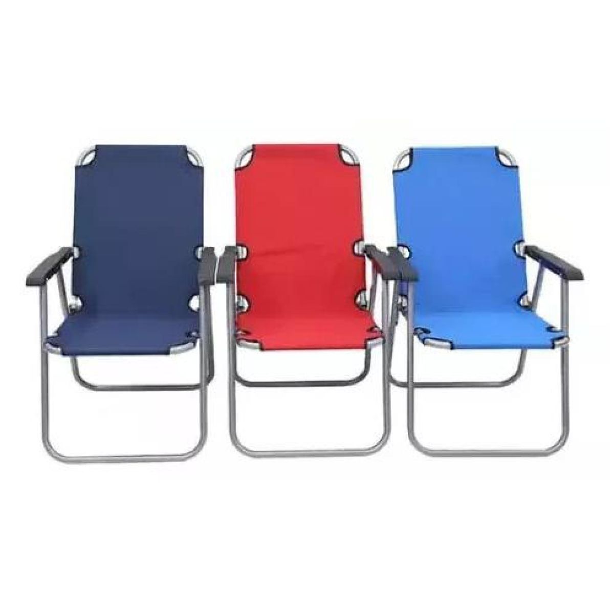 GENERICO - Sillas plegables portátiles para camping y playa rojas