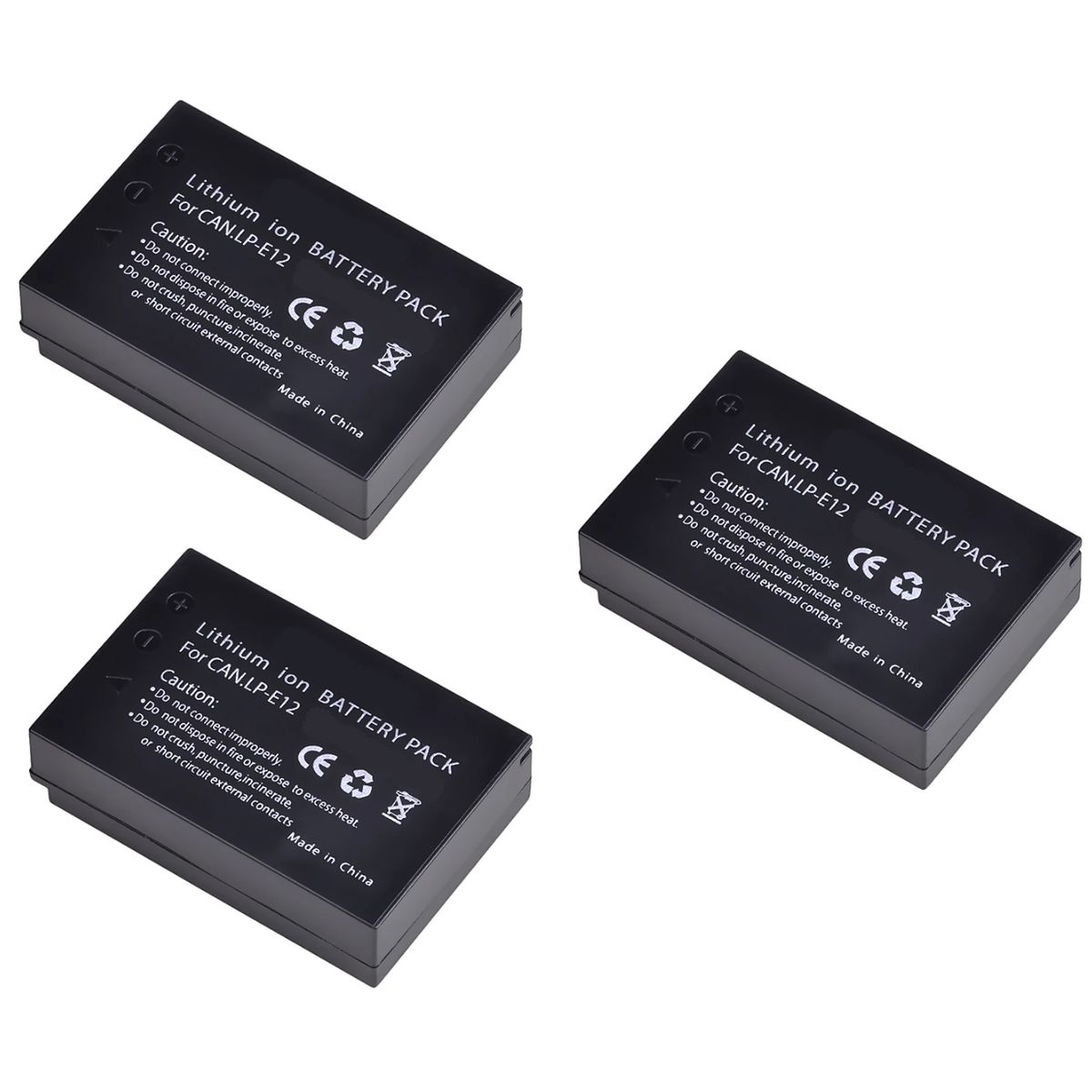 GENERICO - 3 BATERÍAS LP-E12 CANON ALTERNATIVA