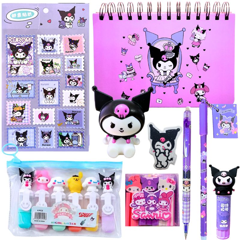 GENERICO - Box Regalo Papelería Kawaii Kuromi Planificador Semanal