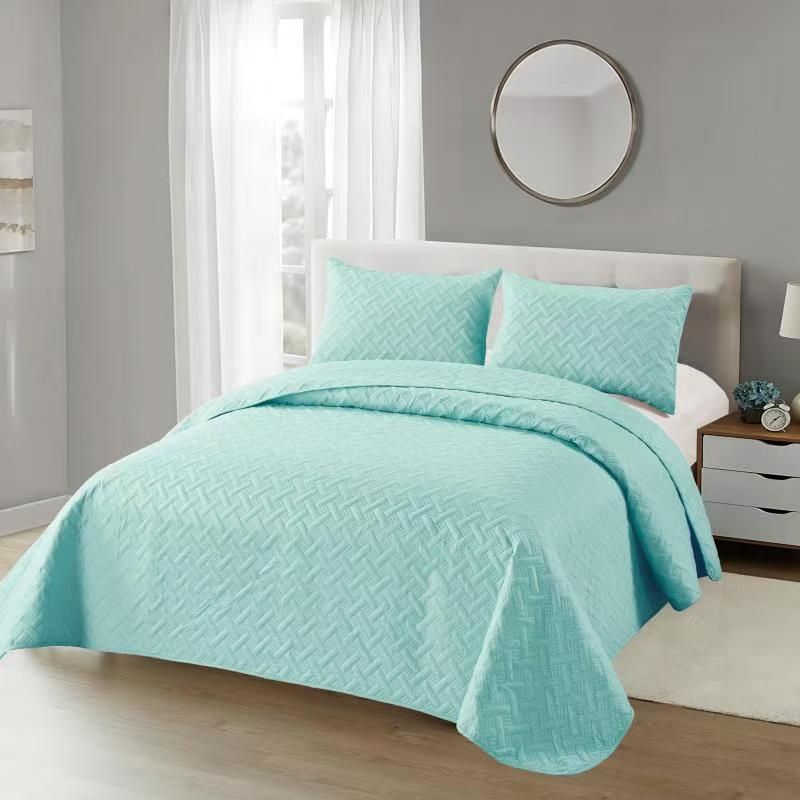 ANGELES DEL HOGAR - Cubrecama Quilt de Verano King Celeste