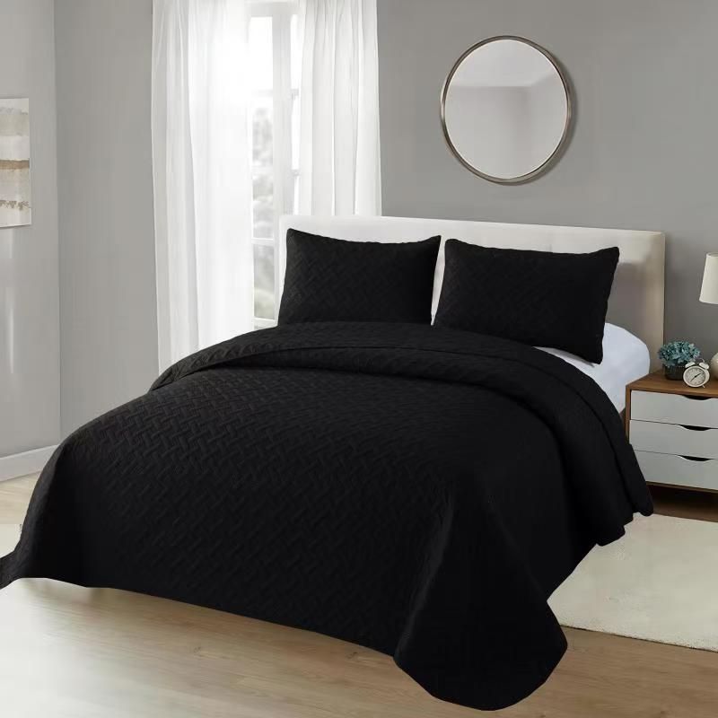 ANGELES DEL HOGAR - Cubrecama Quilt de Verano King Negro