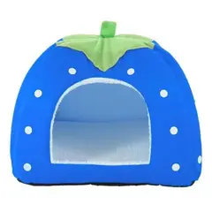 GENERICO - Cama iglú de frutilla para mascotas azul