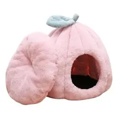 GENERICO - Cama para mascotas iglú felpa suave L rosado