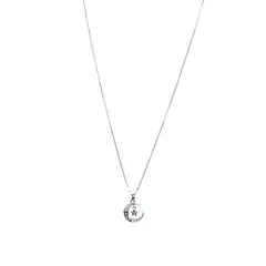 COGGIOLA - Collar Luna Estrella Circón Blanco Plata Fina 925