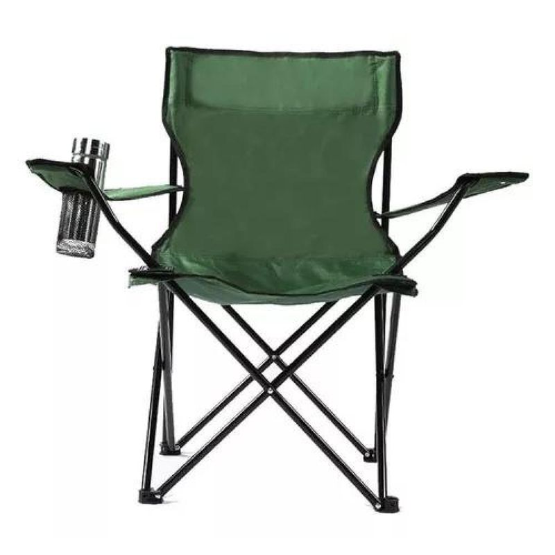 GENERICO - Silla resistente e impermeable plegable con portavasos verdes