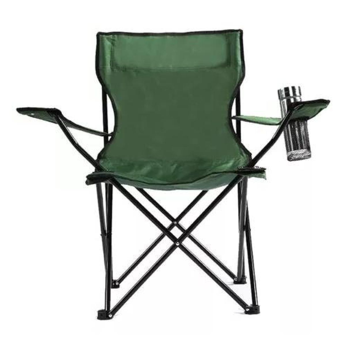 GENERICO - Silla resistente e impermeable plegable con portavasos verdes