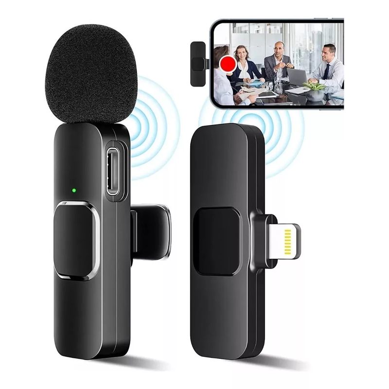 GENERICO - Micrófono Inalámbrico Solapa Lavalier Para iPhone Lightning