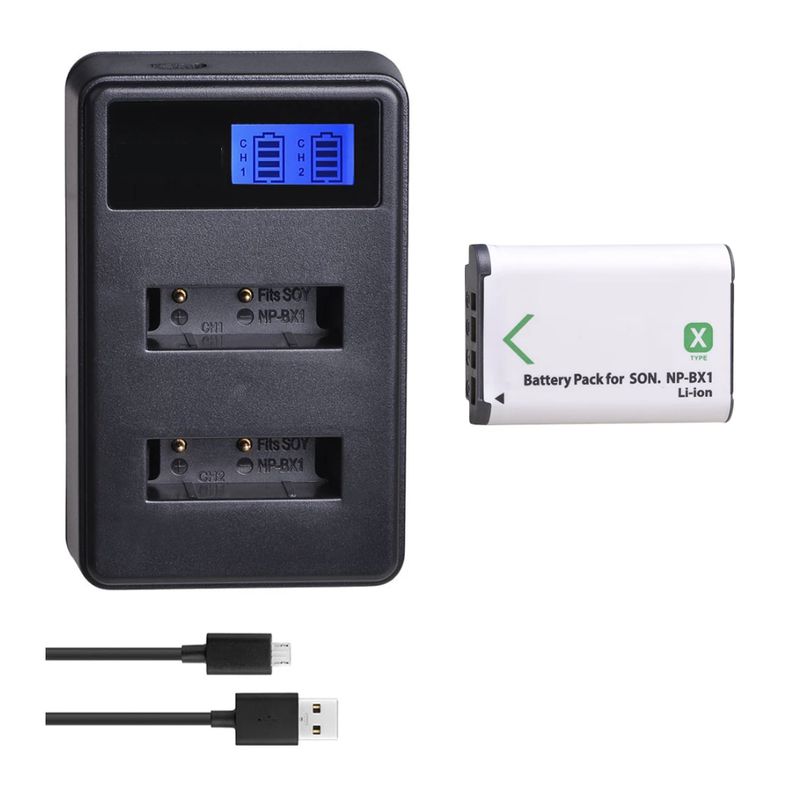 GENERICO - BATERÍA NP-BX1 + CARGADOR DOBLE BC-CSXB ALTERNATIVO SONY