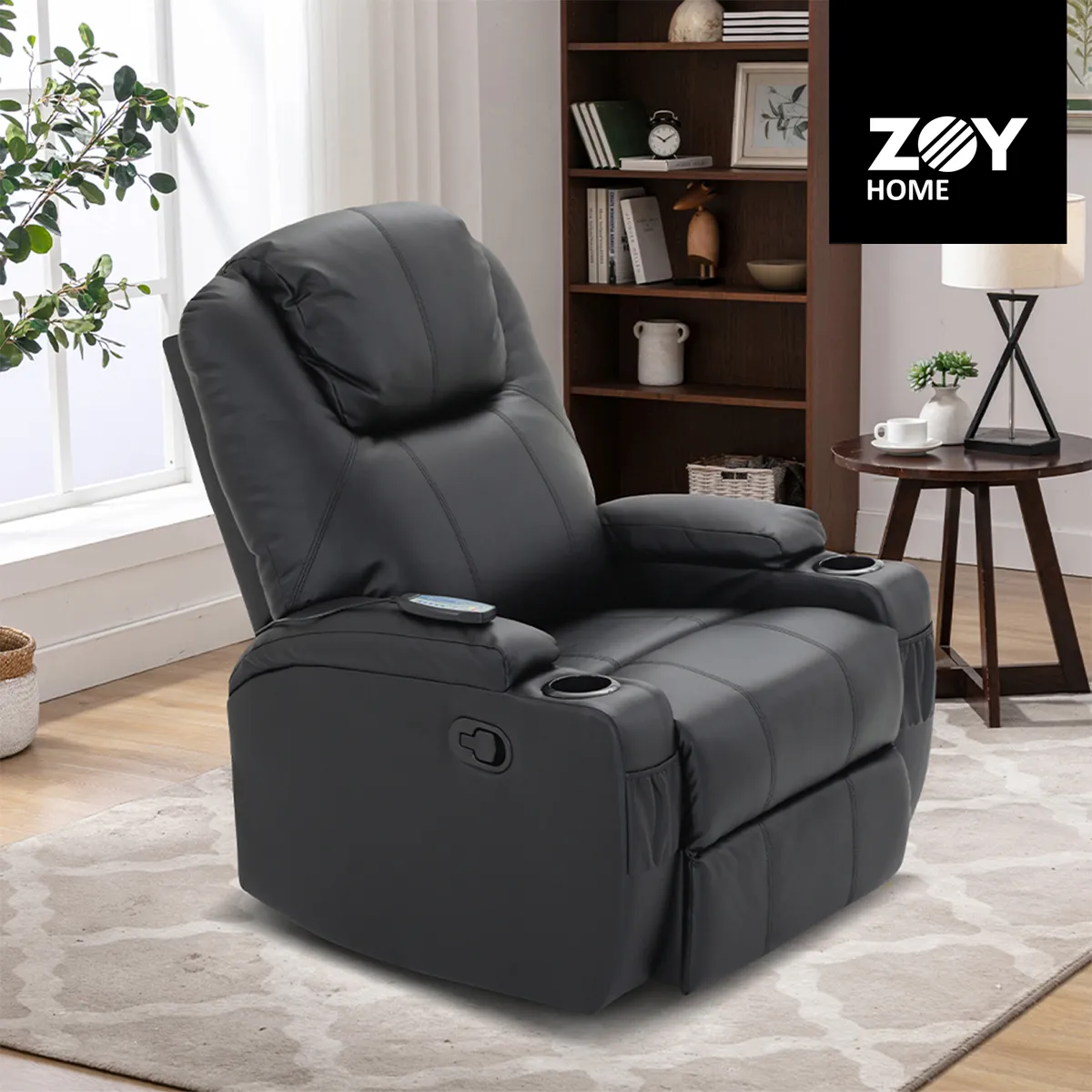 WDS HOME - Bergere Lhasa Multifunción Masaje y Calor PU Negro