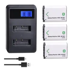 GENERICO - 3 BATERÍAS NP-BX1 + CARGADOR DOBLE BC-CSXB ALTERNATIVO SONY