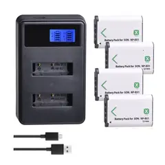 GENERICO - 4 BATERÍAS NP-BX1 + CARGADOR DOBLE BC-CSXB ALTERNATIVO SONY