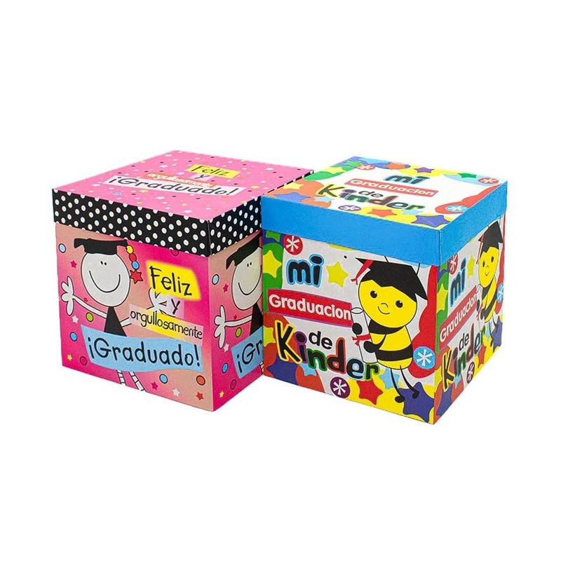 GENERICO - Pack 12 Cajas De Regalo GRADUACION KINDER 22x22cm