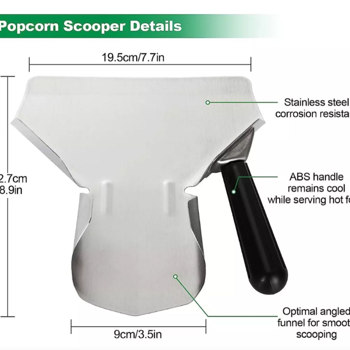 KUANGYE - Pala De Acero Inoxidable Para Papas Fritas Con Asa