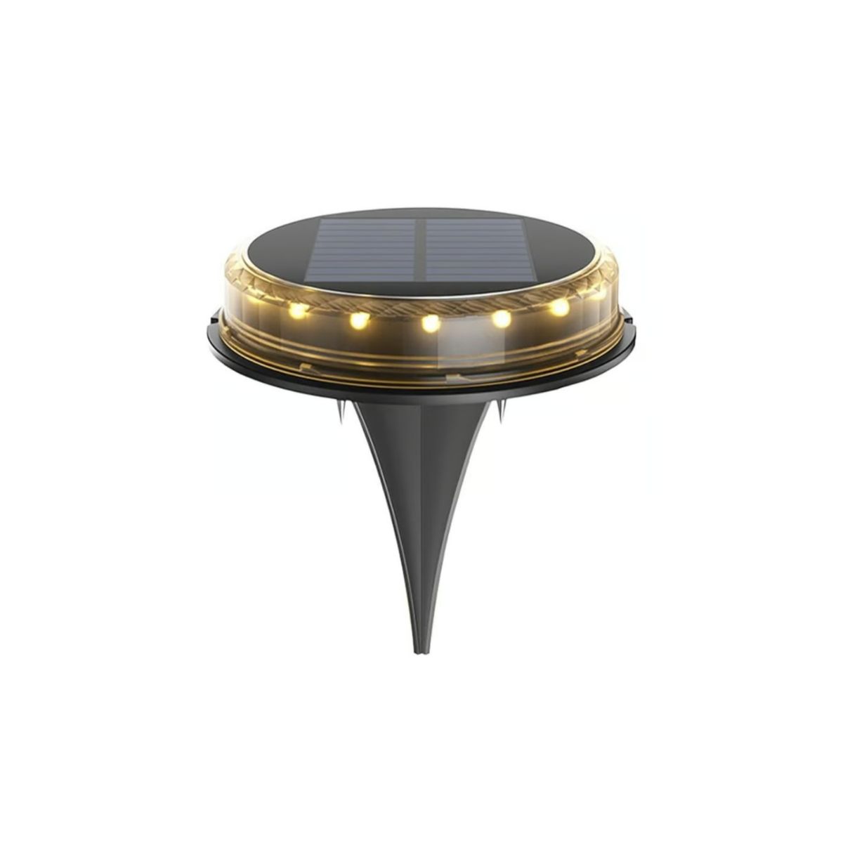 GENERICO - Pack 5 Lampara Disco Solar Impermeable Estaca Jardin Luz Calida