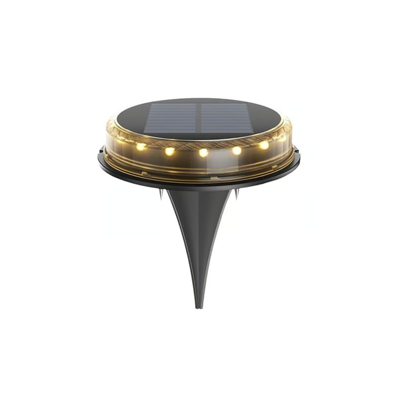 GENERICO - Pack 5 Lampara Disco Solar Impermeable Estaca Jardin Luz Calida