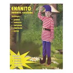 GENERICO - DISFRAZ NIÑO DUENDE ENANITO A RAYAS TALLA 4-6