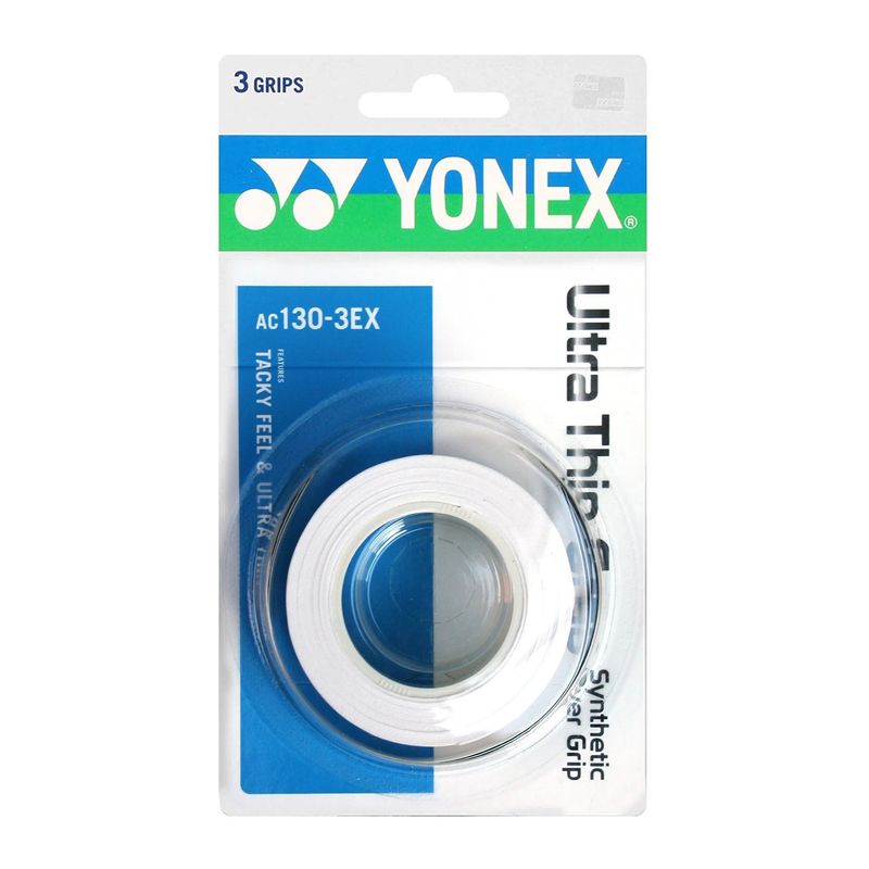 YONEX - Overgrip Yonex Ultra Thin Grap Blanco X3 Tenis Padel