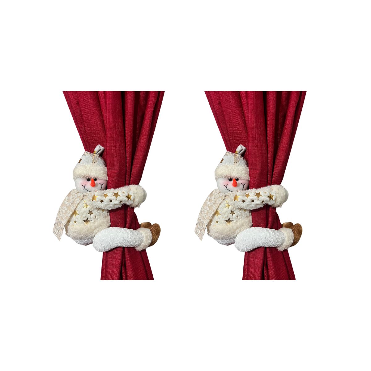 GENERICO - Pack De 2 Soporte Hebilla Cortina Decoracion Navidad Muñeco De Nieve